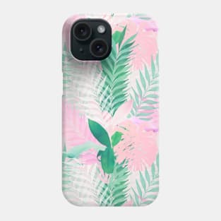 Summer Tropical Pink Mint Palm Foliage Greenery Phone Case