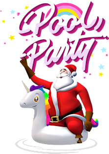 Christmas Santa Claus Unicorn Float Pool Party Gift Magnet