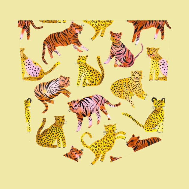 Pocket - Tigers and Leopards Savannah by ninoladesign