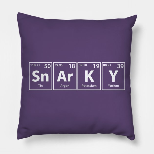 Snarky (Sn-Ar-K-Y) Periodic Elements Spelling Pillow by cerebrands