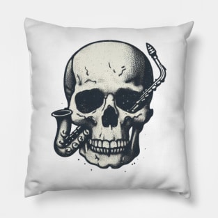 saxophone skull bohren & der club od gore Pillow