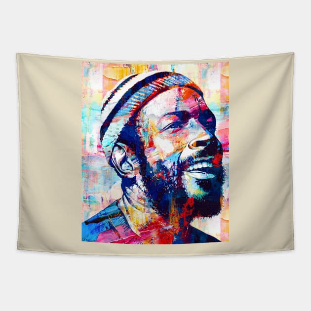 Marvin Gaye Abstract Paintings Tapestry by AnKa Art