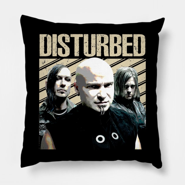 The Sound of Silence, The Roar of Style Disturbeds Band Tees Echo Legendary Rock Fashion Pillow by woman fllower