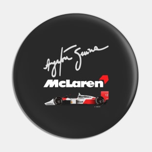 Ayrton Senna's McLaren Honda MP4/4 Illustration Pin
