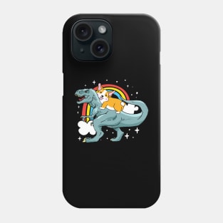 Corgi Riding Dinosaur Phone Case