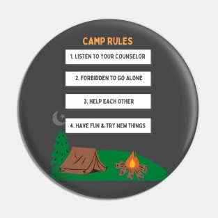 Camping Rules Pin