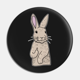 Grumpy Rabbit Holding Middle finger funny gift Pin