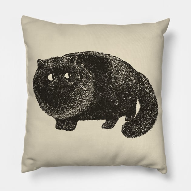 Black Cat Cat Pillow by huebucket