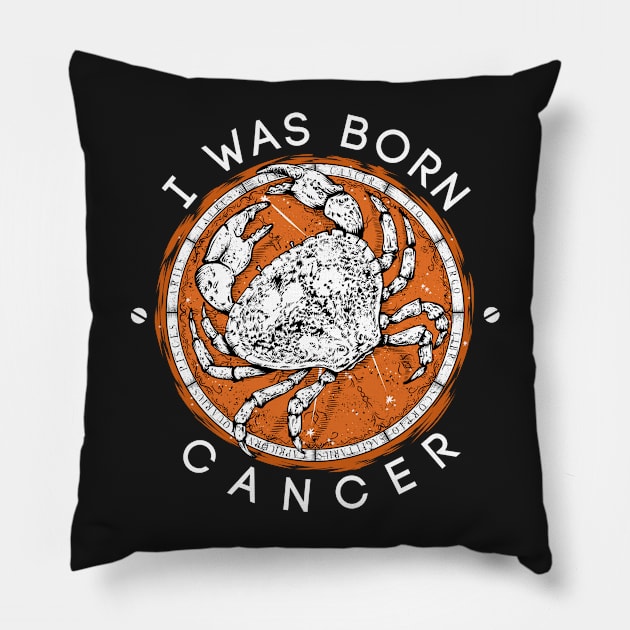 I was born Cancer Pillow by JORDYGRAPH