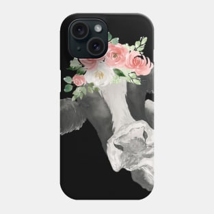 Watercolor Cow with Floral Crown Phone Case
