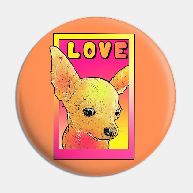 chihuahua love! pink and yellow pop art poster style Pin by weilertsen