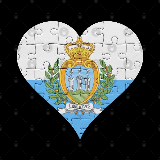 Sammarinese Jigsaw Puzzle Heart Design - Gift for Sammarinese With San Marino Roots by Country Flags