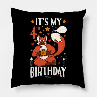 It's My 4th Birthday Fox And Tacos Gifts Pillow