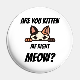 Are You Kitten Me Right Meow T-shirt Pin