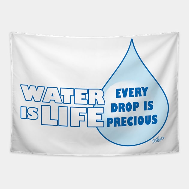 WATER IS LIFE Precious Tapestry by Cozmic Cat