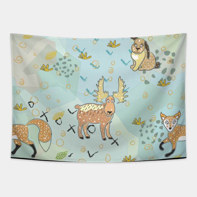 Animals Tapestry by Kristina Stellar Scandinavian Land