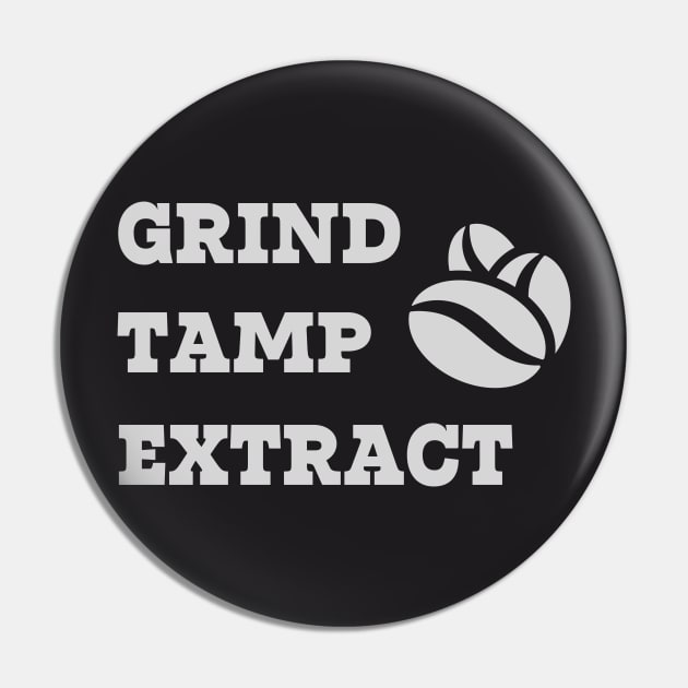 Grind Tamp Extract Pin by Czajnikolandia