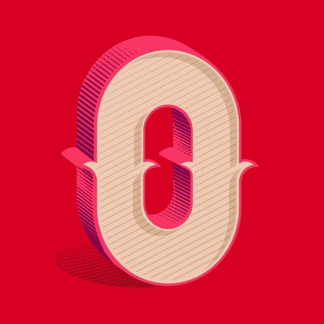 Simplistic Isometric 3D Letter O Typographic Art by New East 