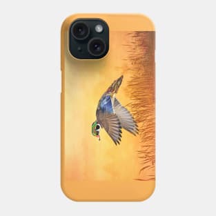 Wood Duck in Flight Phone Case