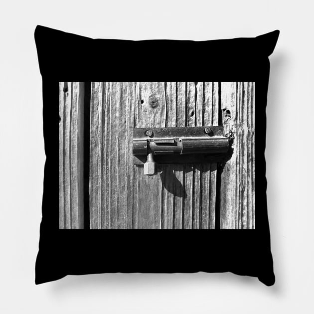 Aged wood and latch Pillow by Gaspar Avila