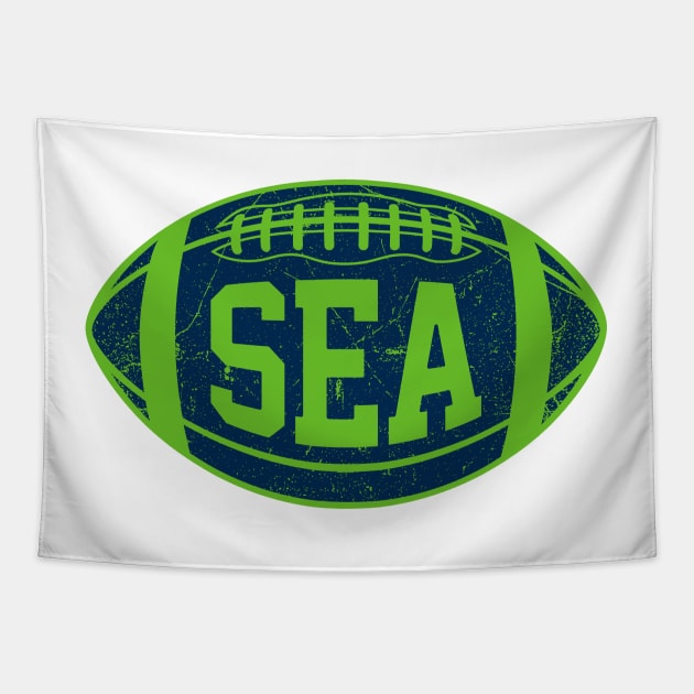 SEA Retro Football - White Tapestry by KFig21