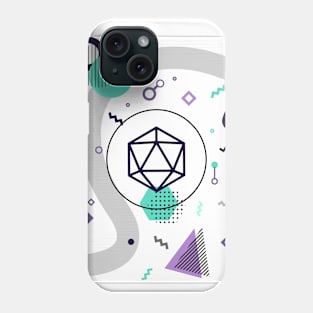 Polyhedral Dice Set Memphis Design White Tabletop RPG Phone Case