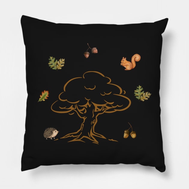 Oak tree lover - Old oak tree - Wise mystical tree Pillow by Rubi16