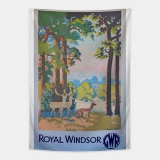 Vintage GWR travel poster advert for Windsor. Tapestry