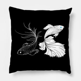 Black And White Betta Fish / Strongest Sorcerer Anime Inspired / Siamese Fighting Fish Anime / SatoSugu Pillow