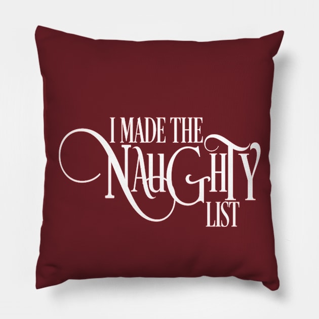 Naughty List Pillow by talkaboutthemagic