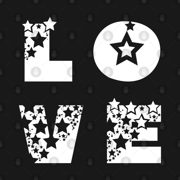 L O V E love block letters monogram grey starry by topsnthings