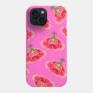 Chinese Vintage Pink and Red Flowers with Pink- Hong Kong Traditional Floral Pattern Phone Case