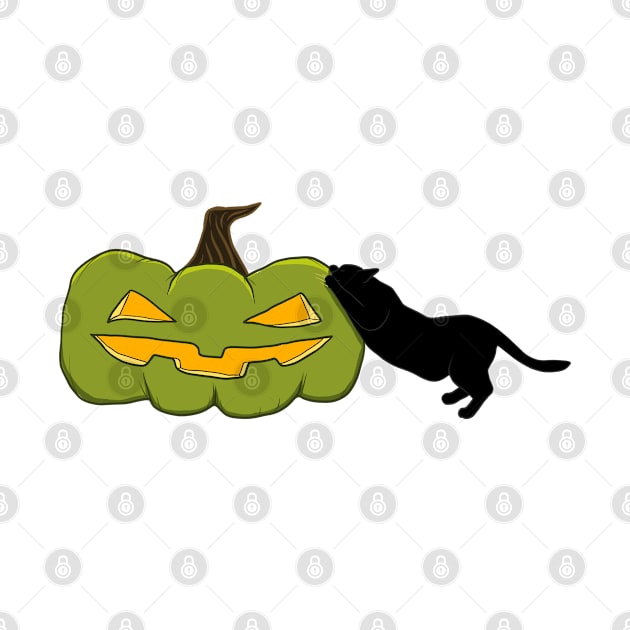 Green Scratch-O-Lantern (Black Cat) by braincase