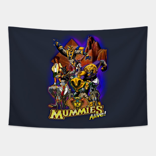 MUMMIES ALIVE! Tapestry by The Dark Vestiary