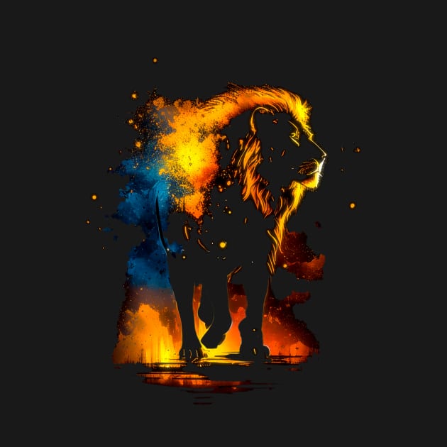 Lion on fire by Butterfly Venom