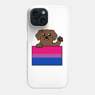 Love is Love Puppy - Chocolate Lab - Bi Pride Flag Phone Case