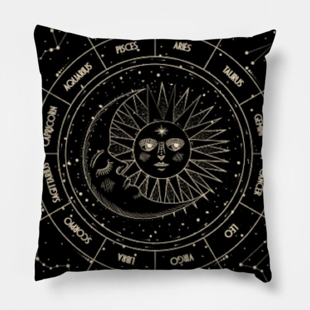 Astrology circle Pillow by Cleopsys