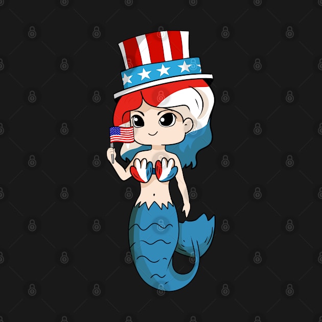 Patriot Mermaid American Independence Day July 4th shirt by TheBeardComic