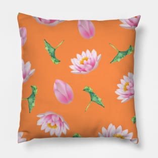 Hong Kong Lotus Light Orange - Yoga Calm Vibe Pillow