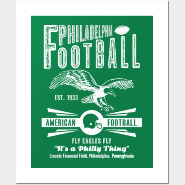 Fly Eagles Fly Philadelphia Football Est. 1933 - Vintage White Text -  Philadelphia Eagles - Sticker
