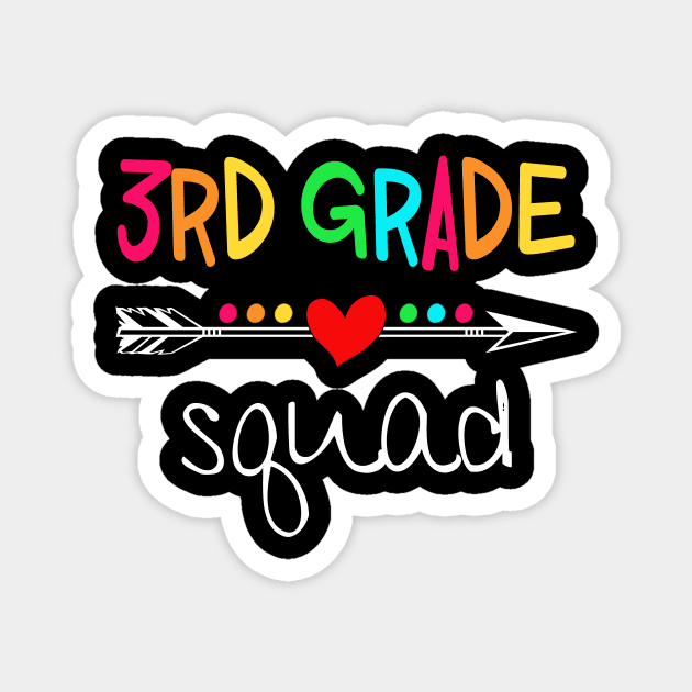 3rd Grade Squad Third Teacher Student Team Back To School Shirt Magnet by Alana Clothing