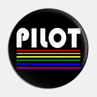 Pilot rainbow stripe design Pin