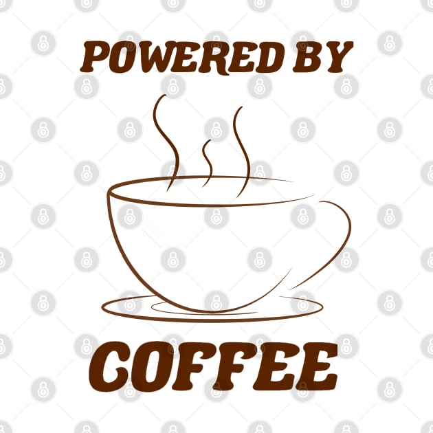 funny coffee lover powered by coffee funny coffee lover gift by A Comic Wizard