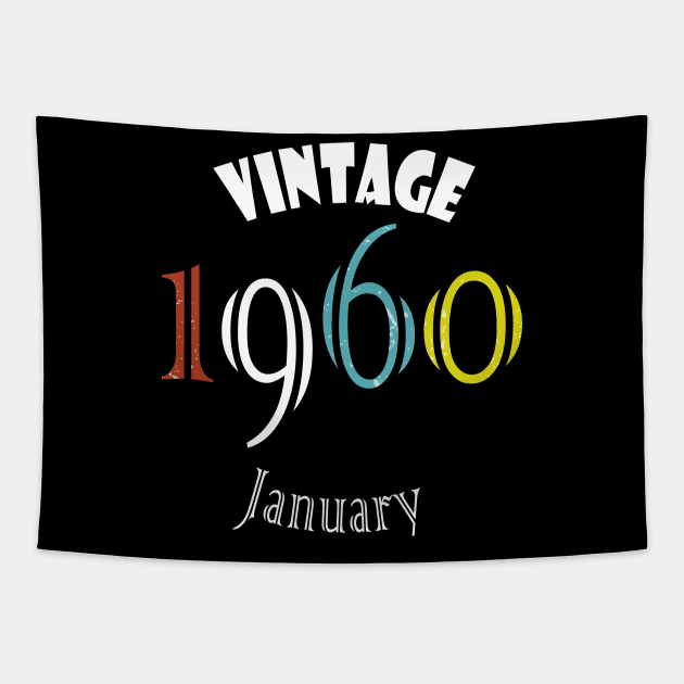 1960  Vintage January Birthday Tapestry by rashiddidou