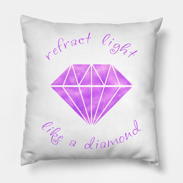 Refract Light Like a Diamond - Purple Pillow by TotalGeekage