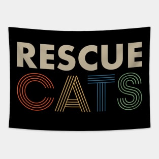 Retro Font Rescue Cats Tapestry