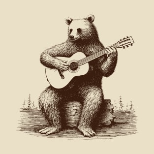 Folk Bear Playing Guitar T-Shirt