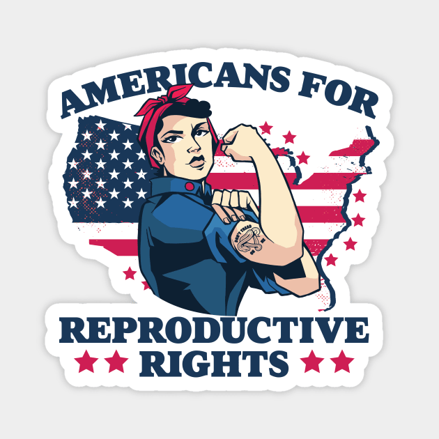 Americans for Reproductive Rights // Patriotic American Rosie the Riveter Feminist Magnet by SLAG_Creative