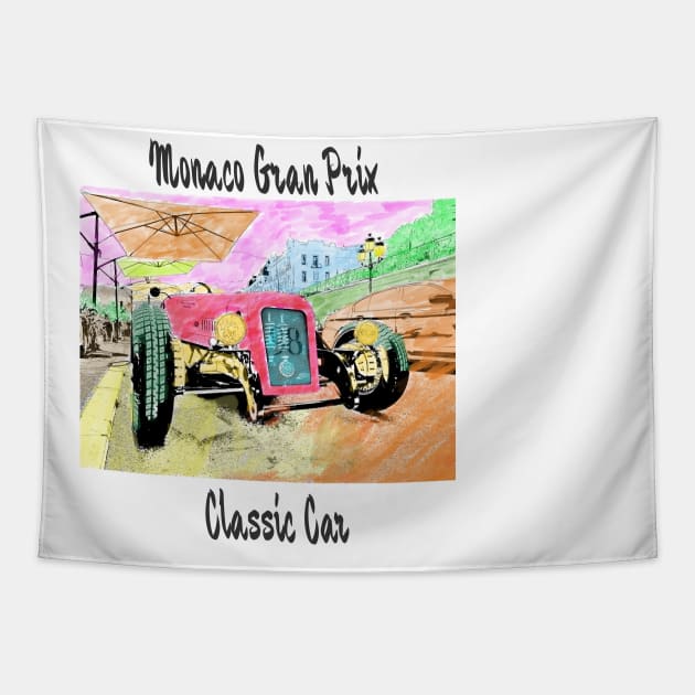 Monaco Gran Prix Classic Car Tapestry by fantastic-designs