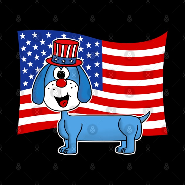 4th July Dachshund Dog American Flag by doodlerob